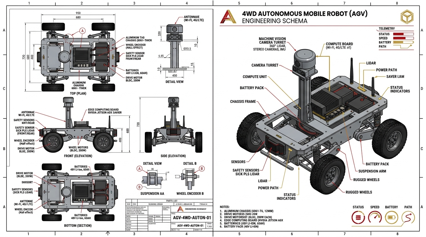 Autonomous Mobile Robot AGV Blueprint