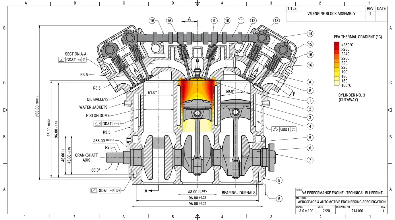BMW V6 Engine Block FEA Thermal Analysis