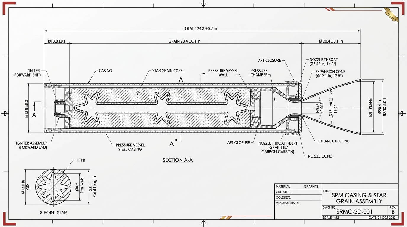 Prarambh 1 Solid Rocket Motor CAD Schematic